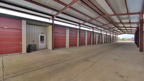 Outdoor storage with covered drive-up access at Klein Krimmel Self Storage.