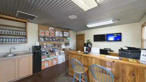 Front desk and lobby at AAA Self Storage.