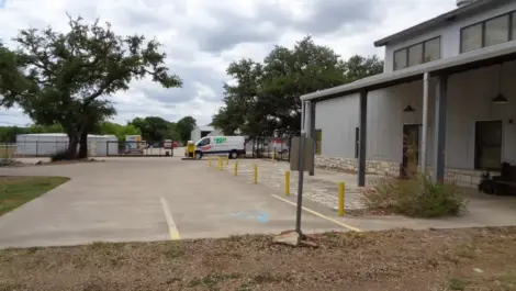 Parking lot at AAA Self Storage office.