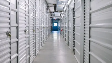 Interior view of a climate-controlled storage unit at Safe Harbor Storage.