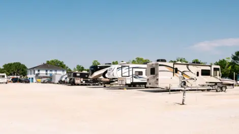 Parking area at Safe Harbor Storage.