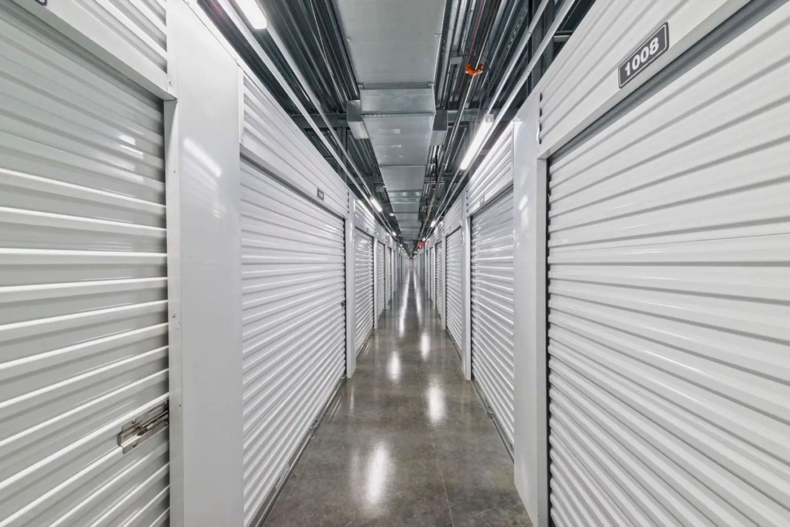 Hall with multiple climate controlled self storage units